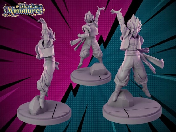 Gogeta, Dragon Ball Z, RPG Resin 3D Printed, Highly detailed, Hardcore Miniatures, Marvel Crisis Protocol, 35mm, 40mm, 70mm or 1/16th