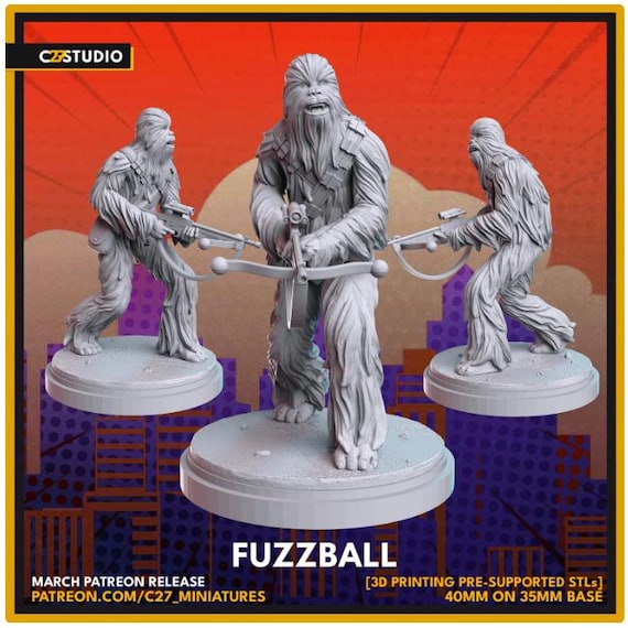 Chewbacca, Hero, Star Wars RPG Resin Model Kit, 3D Printed, Highly detailed, By C27 miniatures Sculpts, Authorised Seller, 40mm-75mm