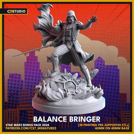 Darth Vader, Hero, Star Wars RPG Resin Model Kit, 3D Printed, Highly detailed, By C27 miniatures Sculpts, Authorised Seller, 40mm-75mm