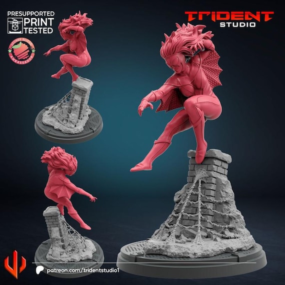 Spider Woman, Marvel RPG Resin Model Kit, 3D Printed, Highly detailed, By Trident Studios, Marvel Crisis Protocol, 40mm or 70mm