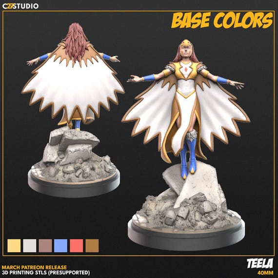 Teela, Masters of the Universe, Hero, RPG Resin Model Kit, 3D Printed, Highly detailed, By C27 miniatures Sculpts, 40mm, 75mm, Bust