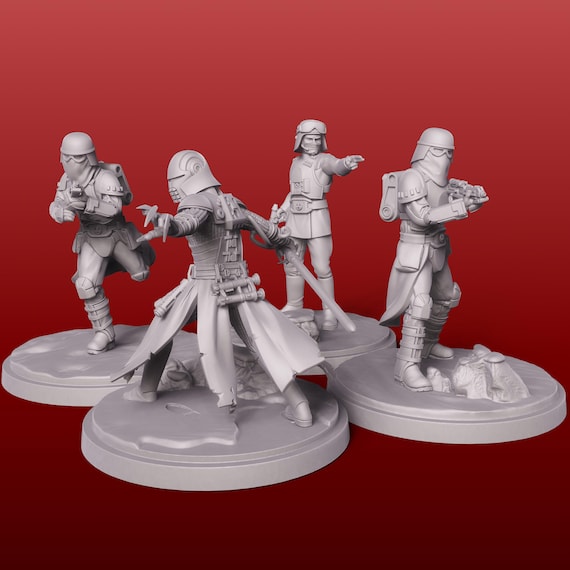 Winter Assault Squad, Star Wars, RPG, 3D Printed, Highly detailed, By Dark Fire Designs miniatures Sculpts, Legion Scale