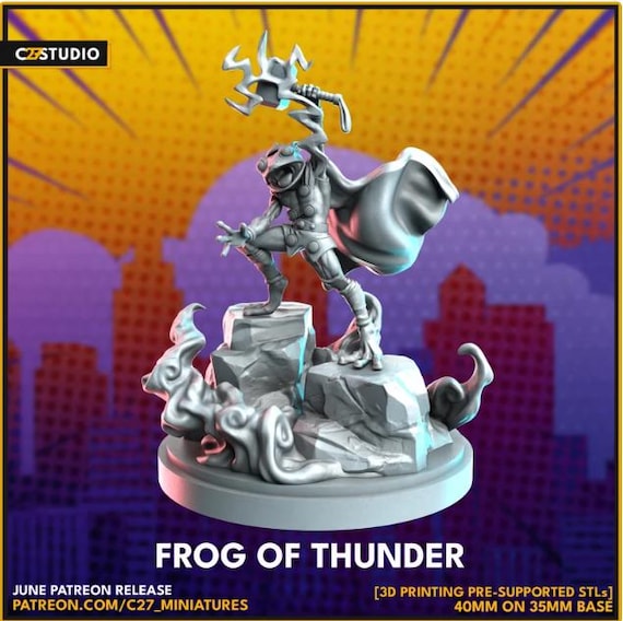 Throg, Marvel RPG Resin Model Kit, 3D Printed, Highly detailed, By C27 miniatures Sculpts, 40mm or 75mm