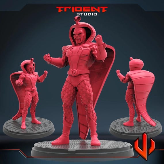 King Cobra, Marvel RPG Resin Model Kit, 3D Printed, Highly detailed, By Trident Studios, Marvel Crisis Protocol, 40mm or 70mm