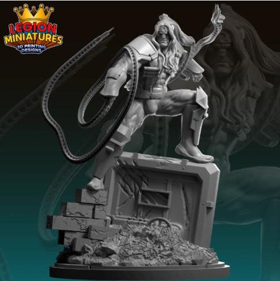 Omega Red, Marvel RPG Resin Model Kit, 3D Printed, Highly detailed, By Legion miniatures Sculpts, 40mm or 75mm