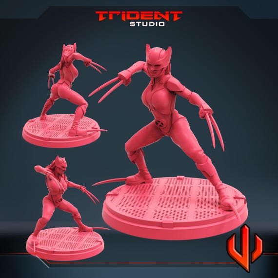 X-23, Marvel RPG Resin Model Kit, 3D Printed, Highly detailed, By Trident Studios, Marvel Crisis Protocol, 40mm or 70mm