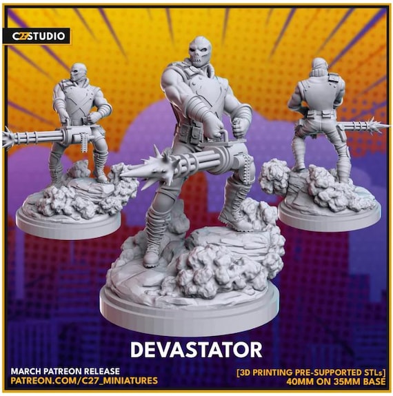 Crossbones, Marvel RPG Resin Model Kit, 3D Printed, Highly detailed, By C27 miniatures Sculpts, 40mm or 70mm