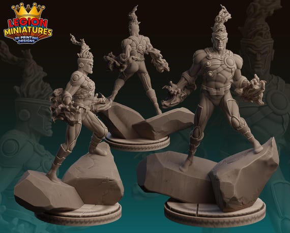 Firestorm DC, Hero, RPG Resin Model Kit, 3D Printed, Highly detailed, By C27 miniatures Sculpts, Authorised Seller, 40mm-75mm