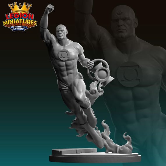 Abin Sur, DC, RPG Resin Model Kit, 3D Printed, Highly detailed, Legion miniatures Sculpts, 40mm or 75mm, Marvel Crisis Protocol