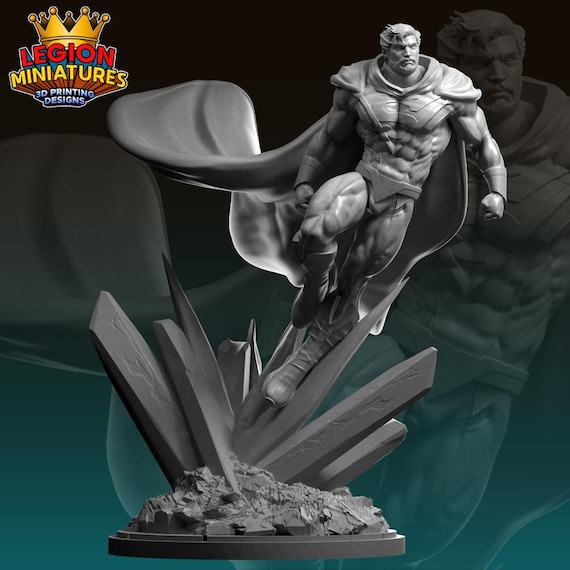 Superman 6th Dimension, DC, RPG Resin Model Kit, 3D Printed, Legion miniatures Sculpts, 40mm or 75mm, Marvel Crisis Protocol