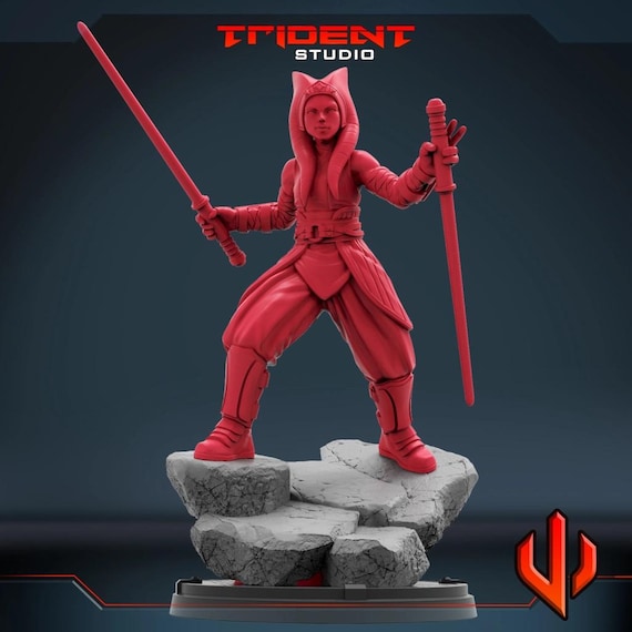 Asoka, Star Wars RPG Resin Model Kit, 3D Printed, Highly detailed, By Trident Studios, Marvel Crisis Protocol, 40mm or 70mm