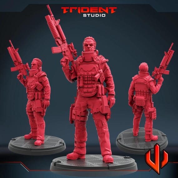 Punisher Warzone, Version A, Marvel RPG Resin 3D Printed, Legion Miniatures, Marvel Crisis Protocol, 35mm, 40mm, 70mm or 1/16th