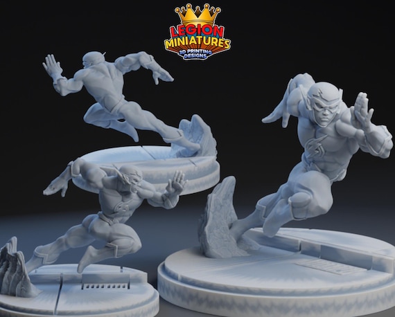 Kid Flash, DC, Hero, RPG Resin Model Kit, 3D Printed, Highly detailed, By Legion miniatures Sculpts, , 40mm or 75mm