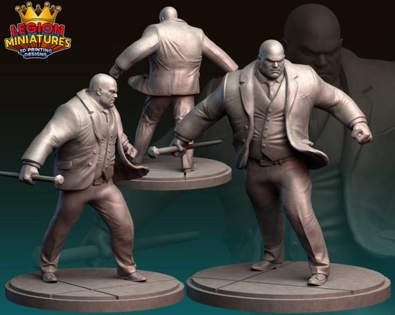 Kingpin, Marvel, RPG Resin Model Kit, 3D Printed, Highly detailed, Legion miniatures Sculpts, 40mm or 75mm, Marvel Crisis Protocol