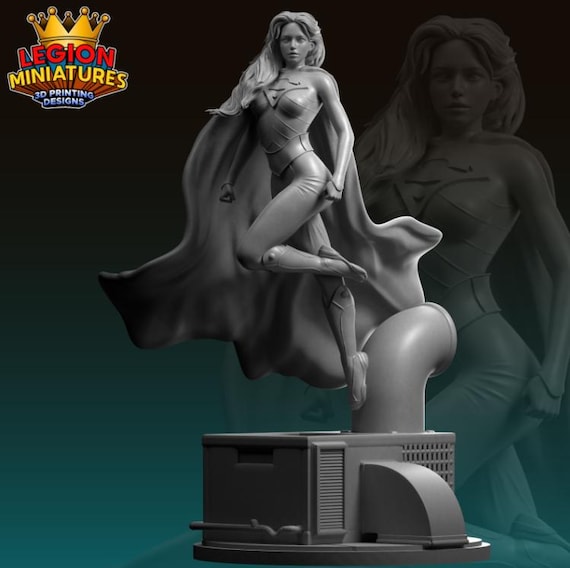 Supergirl DC, Hero, RPG Resin Model Kit, 3D Printed, Highly detailed, By C27 miniatures Sculpts, Authorised Seller, 40mm-75mm