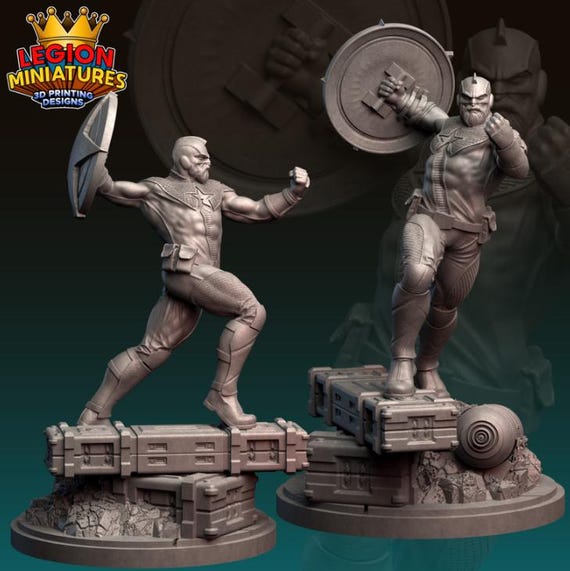 Red Guardian, Marvel, RPG Resin Model Kit, 3D Printed, Highly detailed, Legion miniatures Sculpts, 40mm or 75mm, Marvel Crisis Protocol