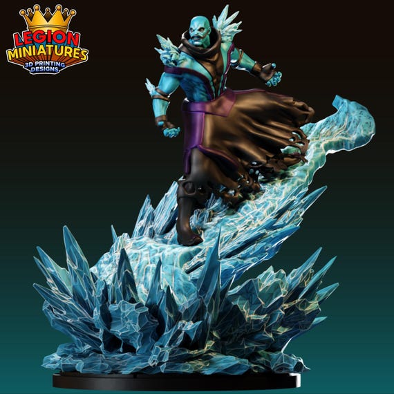 Iceman Horseman, Marvel, RPG Resin Model Kit, 3D Printed, Highly detailed, By Legion miniatures Sculpts, 35mm, 40mm, 75mm or 1/16th