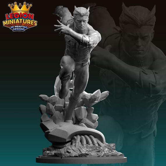 Quicksilver, Marvel, RPG Resin Model Kit, 3D Printed, Legion miniatures Sculpts, 40mm or 75mm, Marvel Crisis Protocol