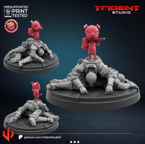 Spiderham, Marvel RPG Resin Model Kit, 3D Printed, Highly detailed, By Trident Studios, Marvel Crisis Protocol, 40mm or 70mm
