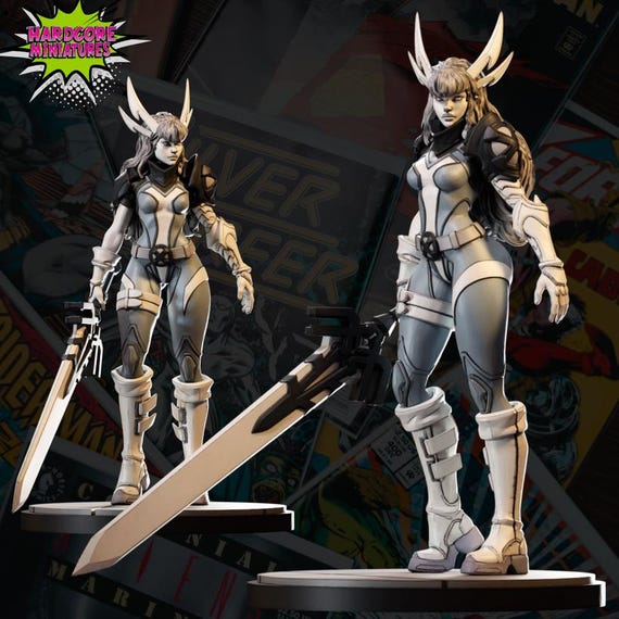 Magik retro suit, Rivals, RPG Resin 3D Printed, Hardcore Miniatures, Marvel Crisis Protocol, 35mm, 40mm, 70mm or 1/16th