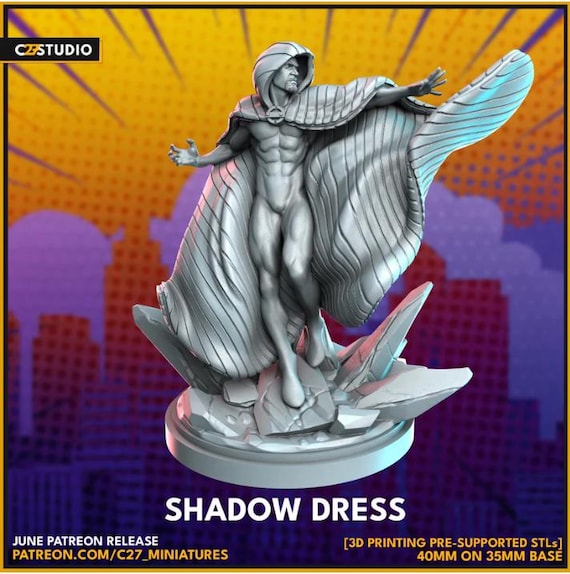 Cloak, Marvel RPG Resin Model Kit, 3D Printed, Highly detailed, By C27 miniatures Sculpts, 40mm or 75mm