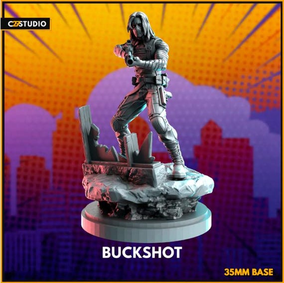 Winter Soldier, Marvel, Hero, RPG Resin Model Kit, 3D Printed, Highly detailed, By C27 miniatures Sculpts, Authorised Seller, 40mm-75mm