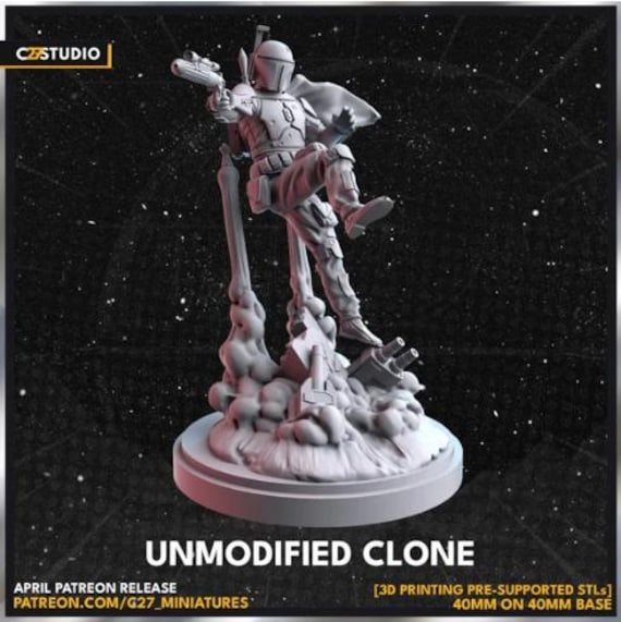 Boba Fett, Hero, Star Wars RPG Resin Model Kit, 3D Printed, Highly detailed, By C27 miniatures Sculpts, Authorised Seller, 40mm-75mm