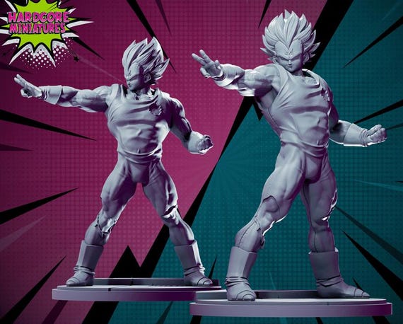 Vegeta, Dragon Ball Z, RPG Resin 3D Printed, Hardcore Miniatures, Marvel Crisis Protocol, 35mm, 40mm, 70mm or 1/16th