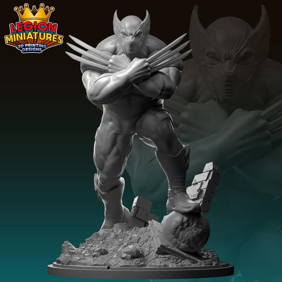 Ultimate Wolverine, Marvel RPG Resin Model Kit, 3D, Highly detailed, Legion miniatures Sculpts, 40mm or 75mm, Marvel Crisis Protocol