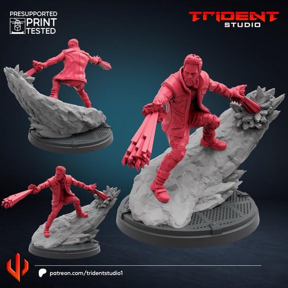 Iceman Days of Future Past, Marvel RPG Resin Model Kit, 3D Printed, Highly detailed, Trident Studios, Marvel Crisis Protocol, 40mm or 70mm