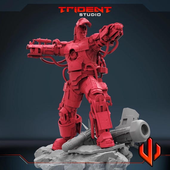 Iron Man Mark 1 Open Mask, Marvel RPG Resin Model Kit, 3D Printed, By Trident Studios, Marvel Crisis Protocol, 40mm or 70mm
