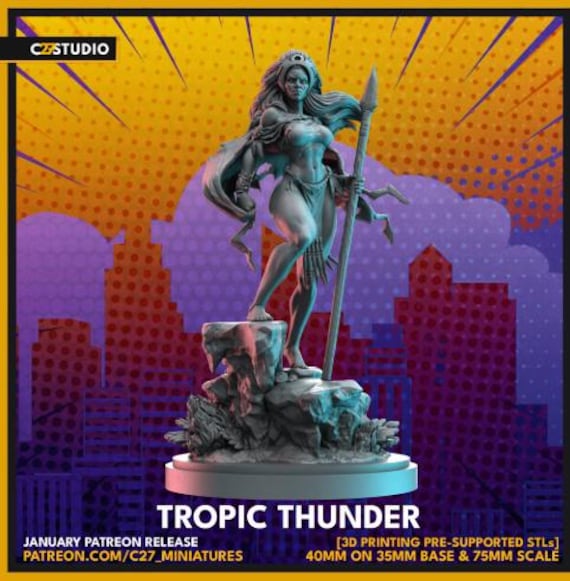 Savage Land Storm, Marvel, Hero, RPG Resin Model Kit, 3D Printed, Highly detailed, By C27 miniatures Sculpts, Crisis Protocol, 40mm-75mm
