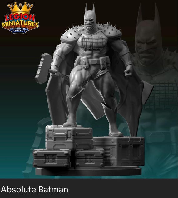 Absolute Batman , DC, Hero, RPG Resin Model Kit, 3D Printed, Highly detailed, By Legion miniatures Sculpts, 40mm-75mm