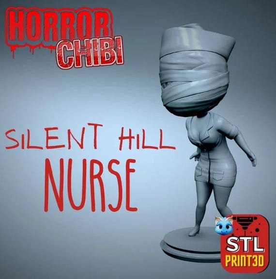 Silent Hill Nurse Chibi Horror: High-Detail Resin Model Kit, 3D Printed, Highly detailed— 1/10 Scale