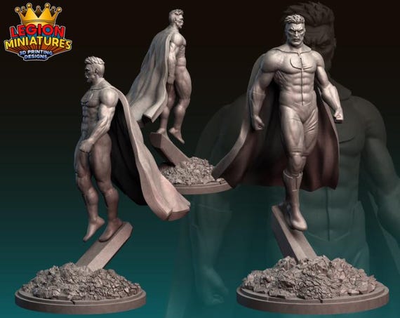 Omniman, Image, RPG Resin Model Kit, 3D Printed, Highly detailed, Legion miniatures Sculpts, 40mm or 75mm, Marvel Crisis Protocol