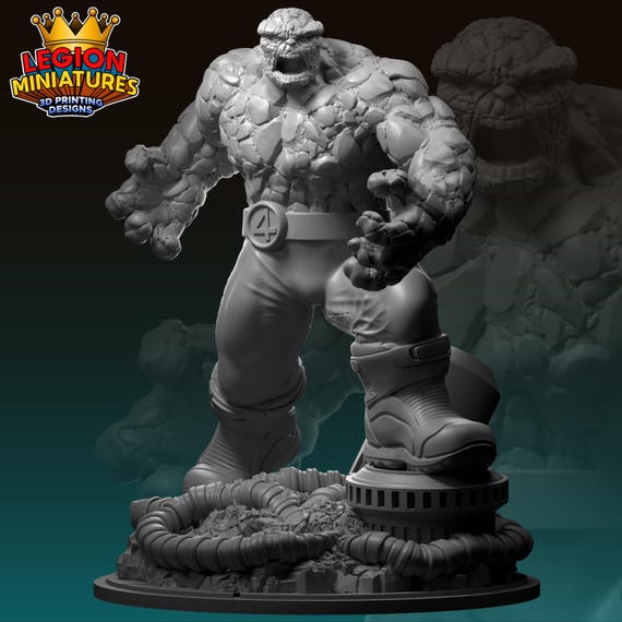 The Thing, Marvel RPG Resin Model Kit, 3D, Highly detailed, Legion miniatures Sculpts, 40mm or 75mm, Marvel Crisis Protocol