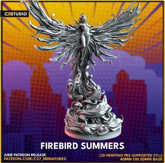 Excalibur Rachel Summers, Marvel RPG Resin Model Kit, 3D Printed, Highly detailed, By C27 miniatures Sculpts, 40mm or 75mm