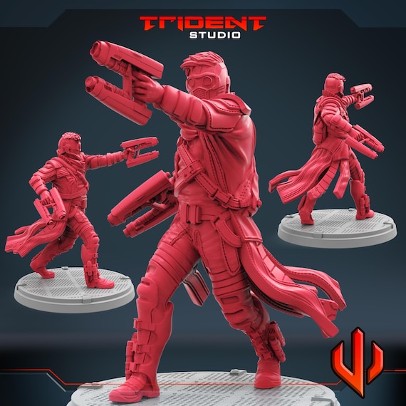 Starlord, Marvel RPG Resin Model Kit, 3D Printed, Highly detailed, By Trident Studios, Marvel Crisis Protocol, 40mm or 70mm
