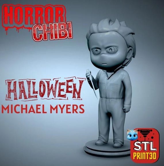 Halloween Michael Myers Chibi Horror: High-Detail Resin Model Kit, 3D Printed, Highly detailed— 1/10 Scale