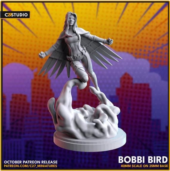 Mockingbird DC, Hero, RPG Resin Model Kit, 3D Printed, Highly detailed, By C27 miniatures Sculpts, Authorised Seller, 40mm-75mm