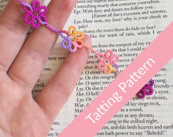 Shuttle Tatting Pattern - Daisy Bookmark With Variation - Dainty Daisy Chain Design - Intermediate - Instant Download