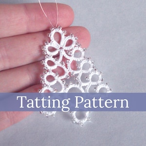 Tatting Pattern PDF - Fenella Christmas Tree Decoration - Intermediate