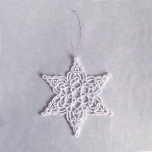 White Christmas Decoration Tatting Lace Snowflake Winter Wedding Decor Art Deco Annabelle Made To Order image 3