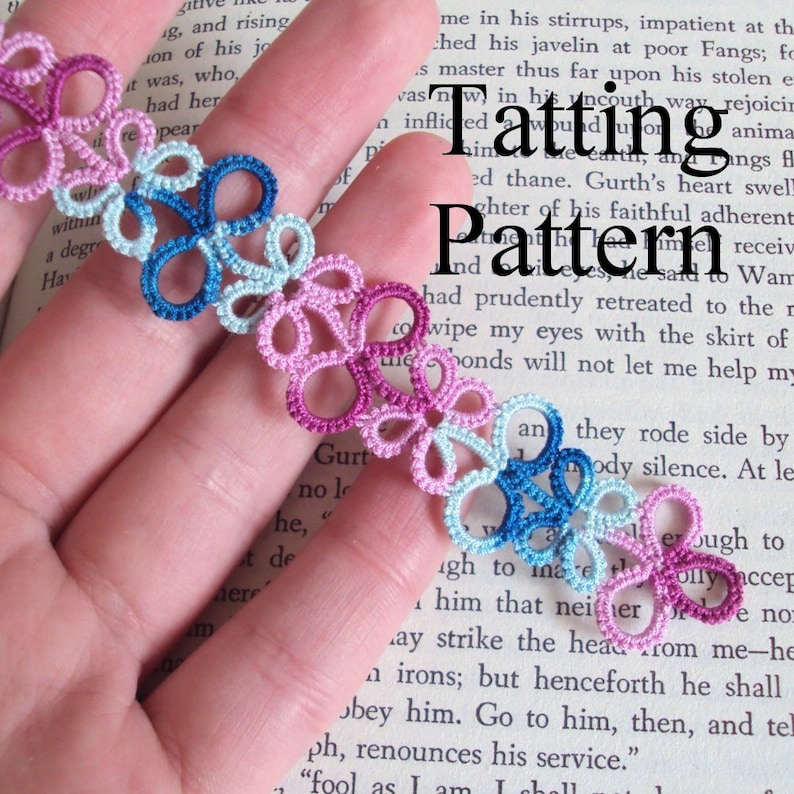 PDF Tatting Pattern Eva Bookmark With Variations Beginner / Etsy