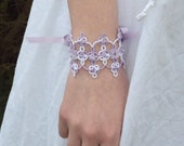 Fantasy Bridal Lace Cuff in Tatting - Guinevere - Small