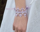 Fantasy Bridal Lace Cuff in Tatting - Guinevere - Small
