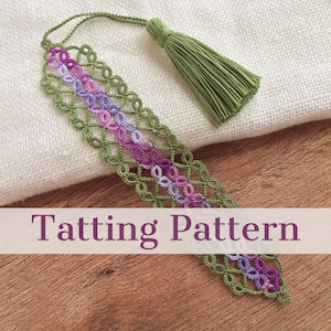 Bea Bookmark Shuttle Tatting Pattern PDF Digital File - Medieval Filigree Design with Tatted Tassel - Intermediate