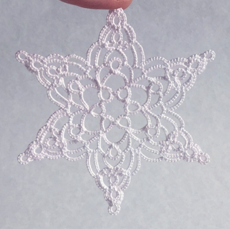 White Christmas Decoration Tatting Lace Snowflake Winter Wedding Decor Art Deco Annabelle Made To Order image 4