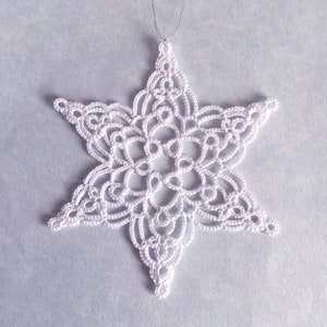 White Christmas Decoration Tatting Lace Snowflake Winter Wedding Decor Art Deco Annabelle Made To Order image 5