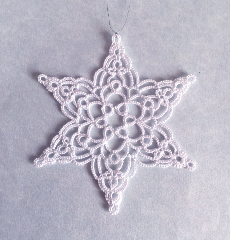 White Christmas Decoration Tatting Lace Snowflake Winter Wedding Decor Art Deco Annabelle Made To Order image 5